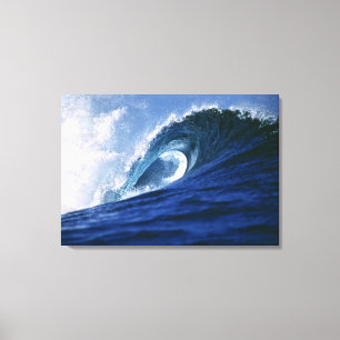 Fiji Islands, Tavarua, Cloudbreak. A wave Canvas Print