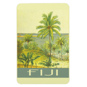 Fiji islands vintage travel style magnet