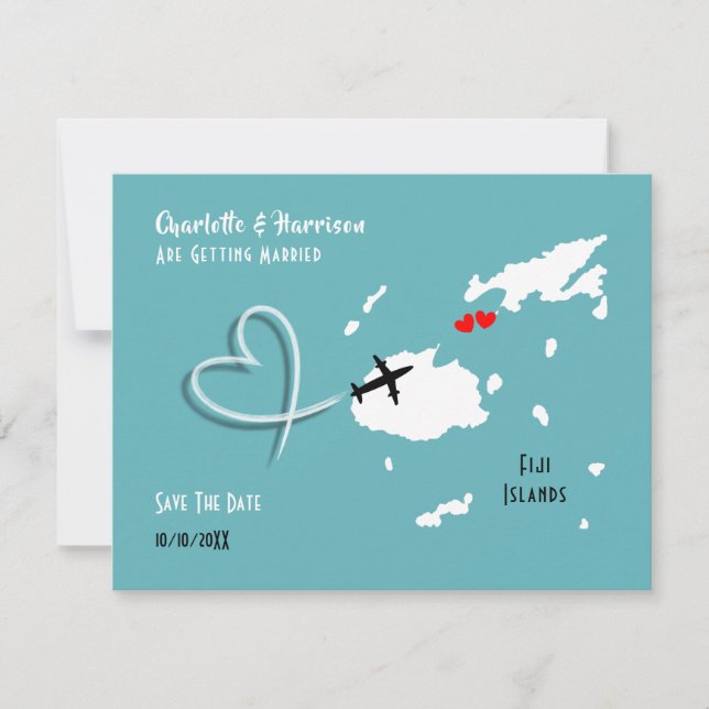 Fiji Islands Wedding Destination Save The Date (Front)