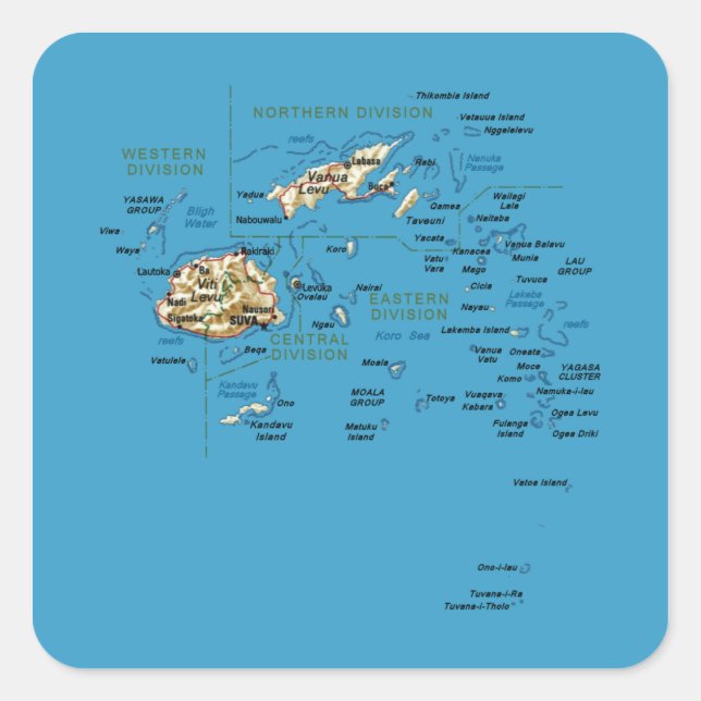 Fiji Map Sticker (Front)