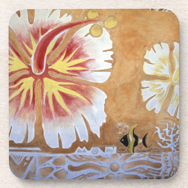 Fiji, mural art. coaster (Front)