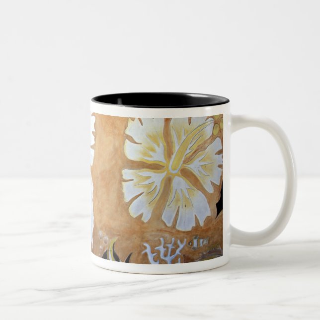 Fiji, mural art. Two-Tone coffee mug (Right)