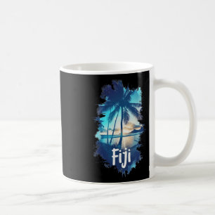 Fiji Palm Trees Beach Sunset Vacation Souvenir For Coffee Mug