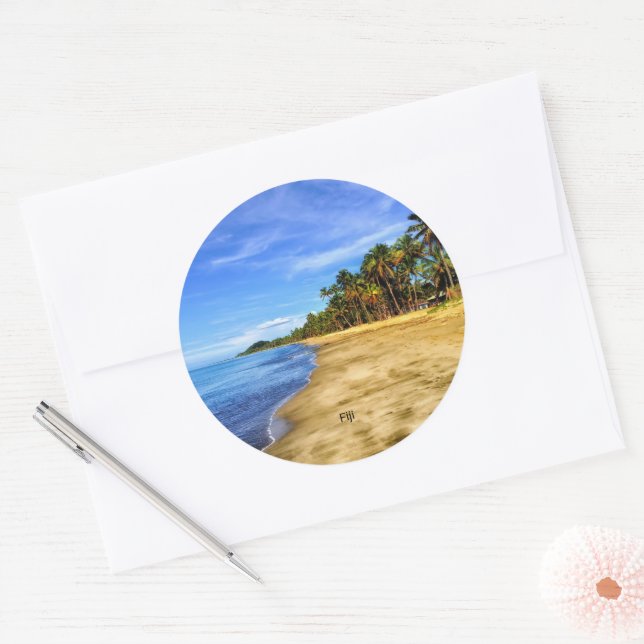 Fiji pictresque photograph classic round sticker (Envelope)