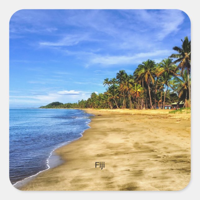 Fiji pictresque photograph square sticker (Front)