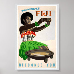 Fiji Restored Vintage Travel Poster