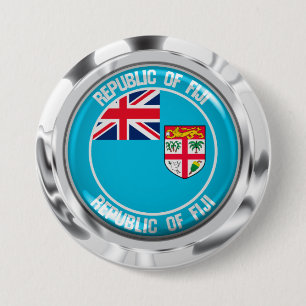 Fiji Round Emblem 3 Inch Round Button