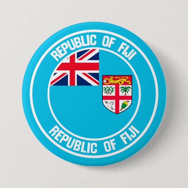 Fiji Round Emblem 3 Inch Round Button (Front)