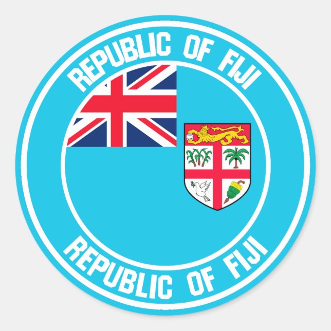 Fiji Round Emblem Classic Round Sticker (Front)