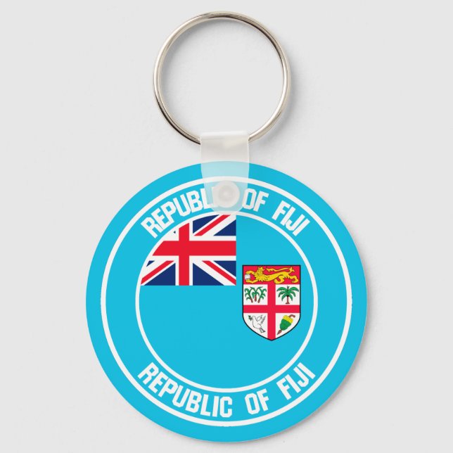 Fiji Round Emblem Keychain (Front)