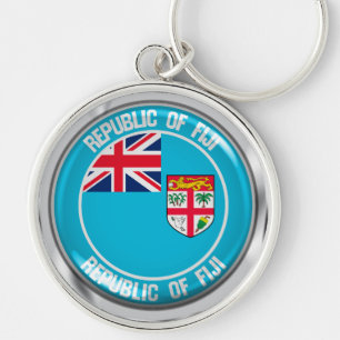 Fiji Round Emblem Keychain