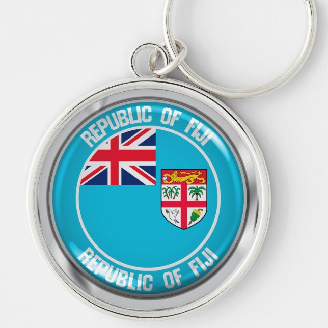 Fiji Round Emblem Keychain (Front)