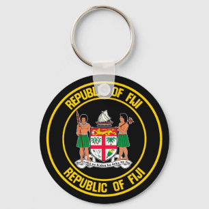 Fiji Round Emblem Keychain
