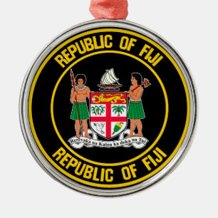 Fiji Round Emblem Metal Ornament