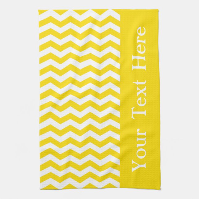 Fiji Sunrise Wave Chevron customizable Kitchen Towel (Vertical)