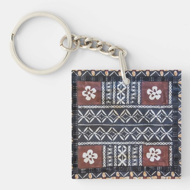 Fiji Tapa Cloth Print Keychain (Front)