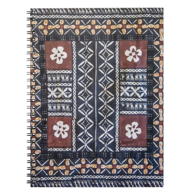 Fiji Tapa Cloth Print Notebook (Front)