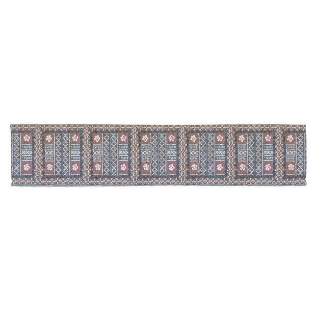 Fiji Tapa Cloth Print Table Runner (Horizontal)