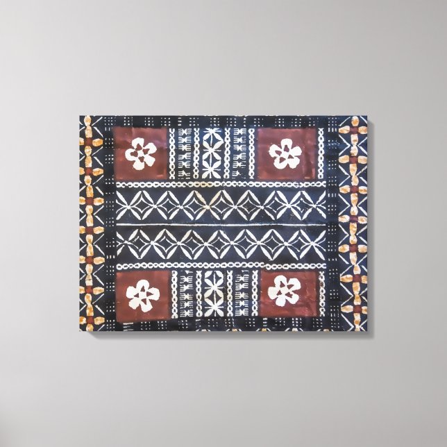 Fiji Tapa Cloth Print Wrapped Canvas (Front)