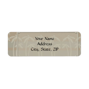 Fiji: Tropical Palm Trees in Taupe, Creme, Blue