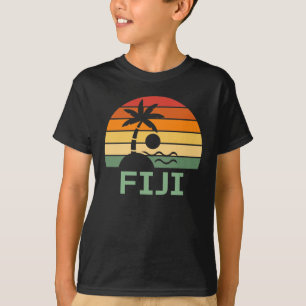 Fiji Vintage Palm Trees Summer Beach T-Shirt
