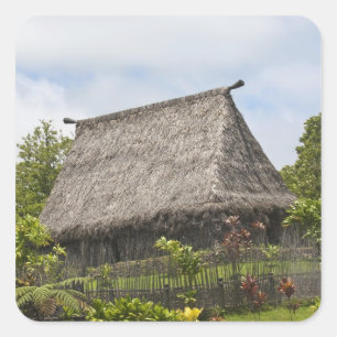 Fiji, Viti Levu Island. Polynesian Cultural Square Sticker