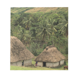 Fiji, Viti Levu, Navala, Traditional Bure houses Notepad