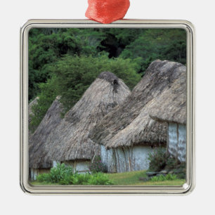 Fiji, Viti, Traditional hut houses. Metal Ornament
