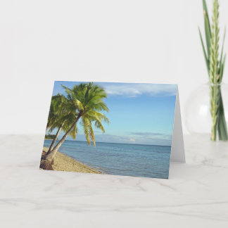 Fijian Beach and Palm Trees Card