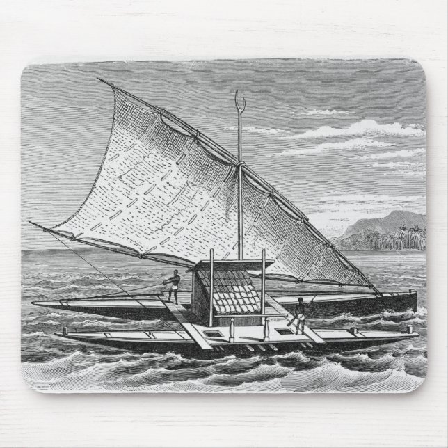 Fijian double canoe from The History of Mouse Pad (Front)