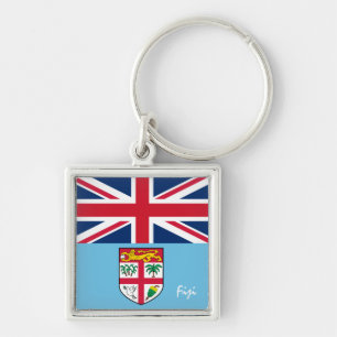 Fijian flag & Fiji holiday, rugby /sports fans Keychain