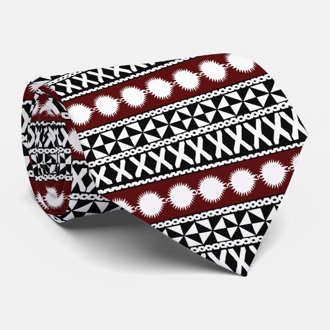 Fijian Masi Stripes Tie (Rolled)