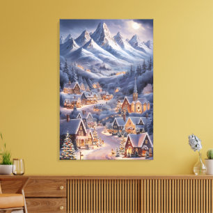 Fijne Kerstfeest Winter Wonderland Greeting Card  Canvas Print