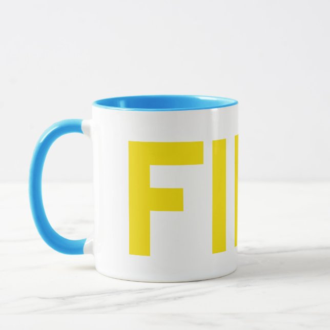 FIKA Bold Mug jaune et bleu (Gauche)