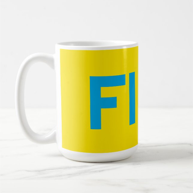 FIKA Bold Yellow and Blue Coffee Mug (Left)