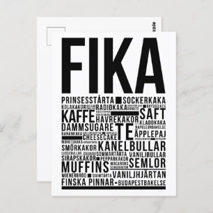 Fika swedish coffee sweets Typography  Poster Postcard