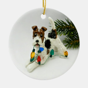 Fil Fox Terrier Dog en céramique ornement