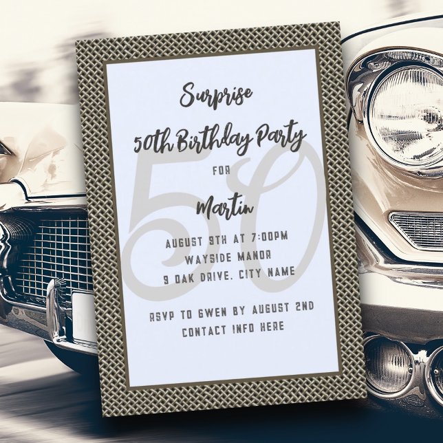 Fil Mesh Adulte Homme Anniversaire Invitation (Créateur téléchargé)