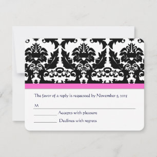 Fil rose Black Mariage damassé RSVP