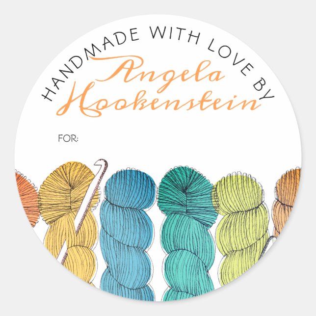 Fil tordu crochet crochet fait main avec étiquette (Devant)