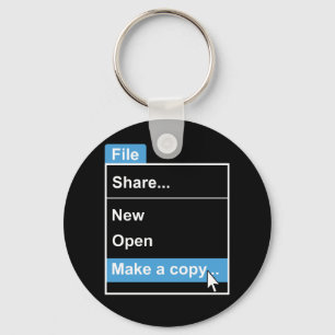 File Make a Copy Computer Science Keychain