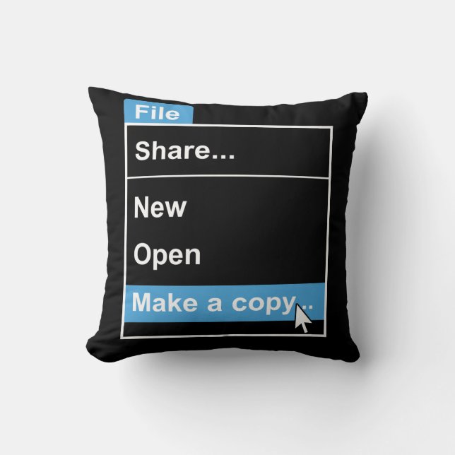 File Make a Copy Computer Science Throw Pillow (Front)