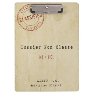 File not classified block holder clipboard