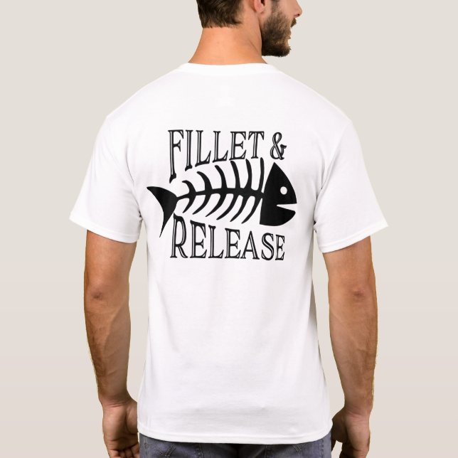 Filet et lancer Funny Fishing T-shirt (Dos)