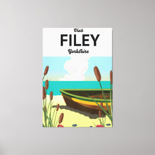 Filey, Yorkshire Seaside travel poster Canvas Print