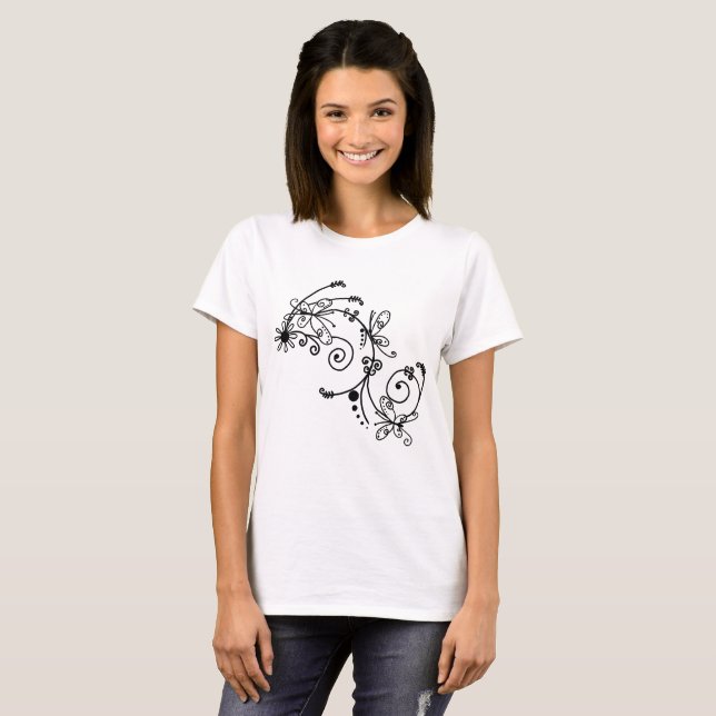 Filigrane butterflies T-Shirt (Front Full)