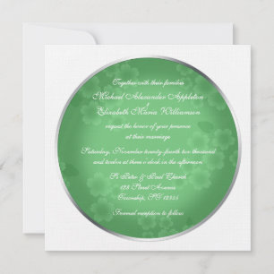 Filigrane florale Jade Green Wedding Invitations