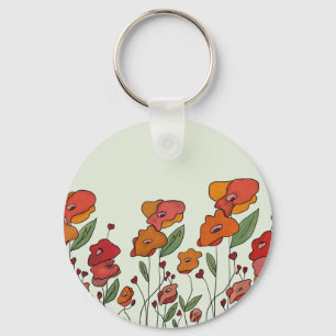 filigranes Mohnfeld Keychain