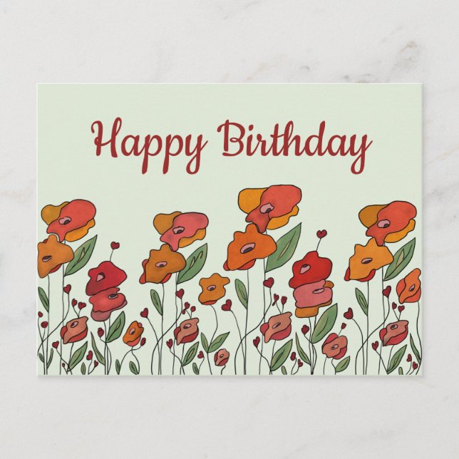 filigranes Mohnfeld Postcard (Front)