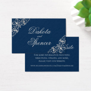 Filigree Art déco Site Silver and Navy Blue
